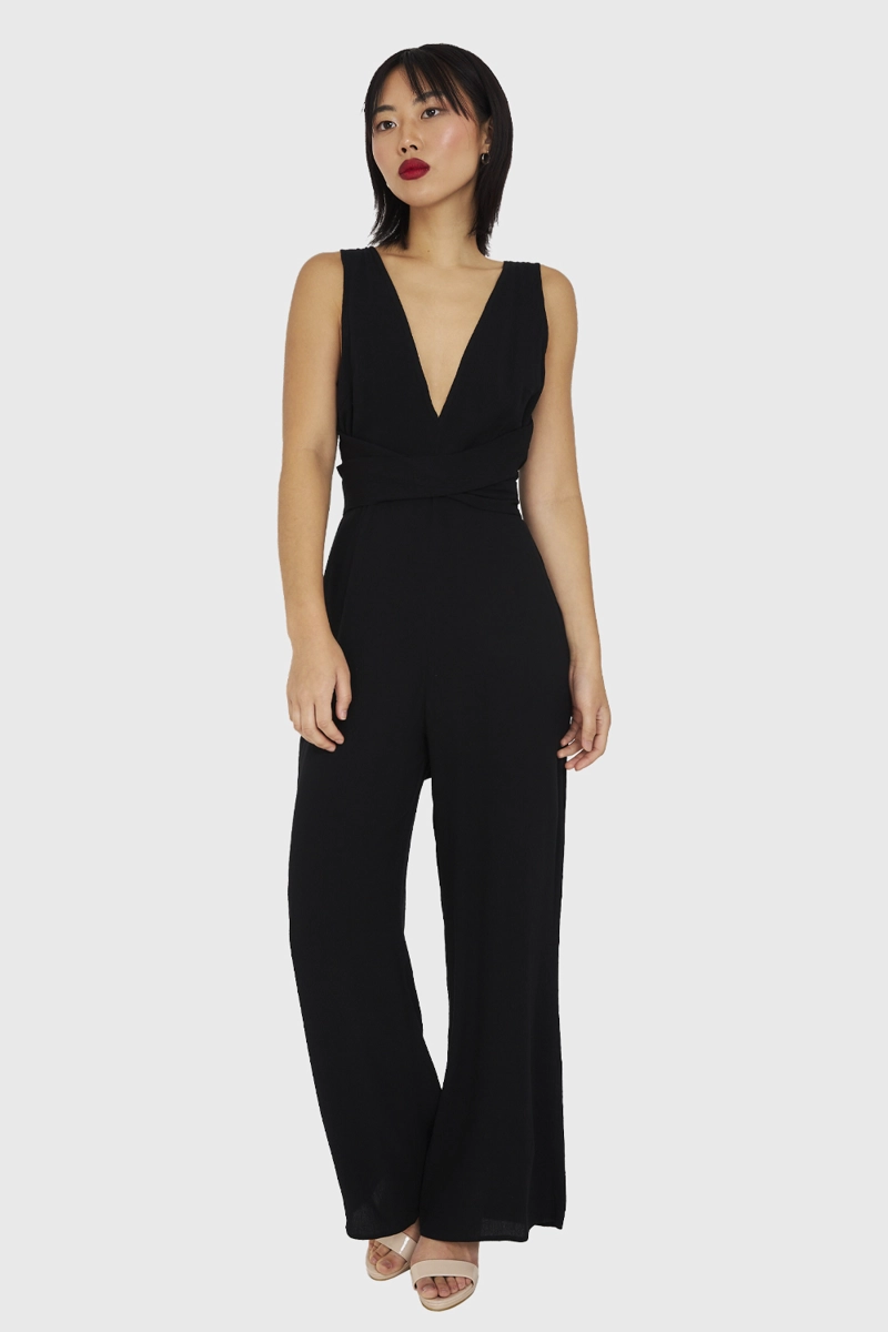 ENTERITO MUJER NICOPOLY NEGRO ESCOTE V Y LAZO - 2