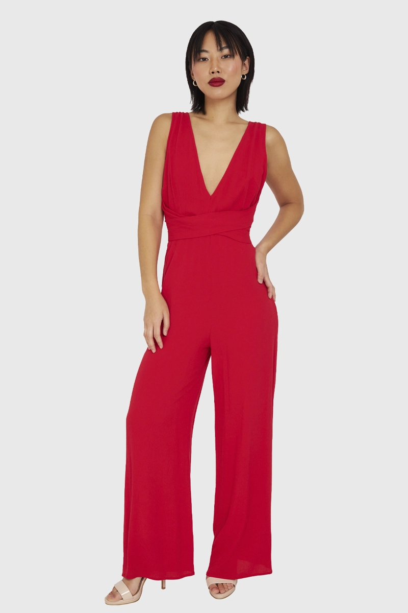 ENTERITO MUJER NICOPOLY ROJO ESCOTE V Y LAZO - 2