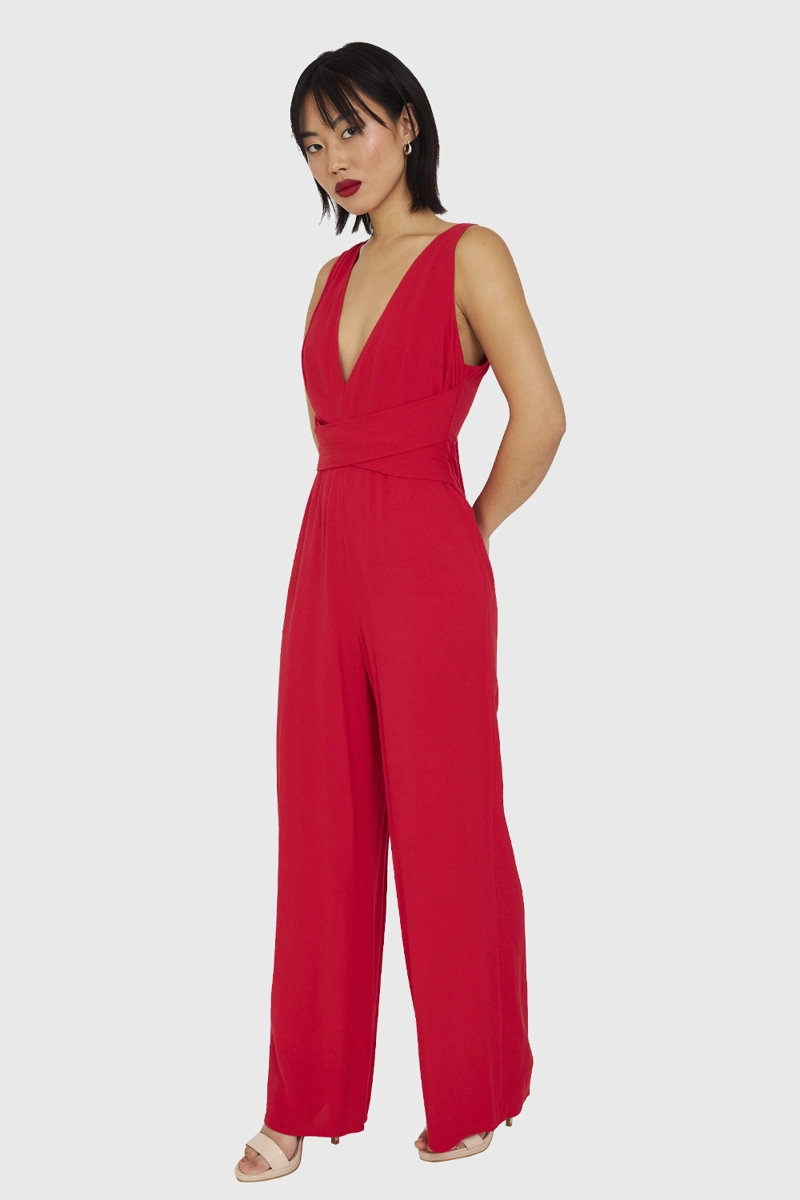 ENTERITO MUJER NICOPOLY ROJO ESCOTE V Y LAZO - 3