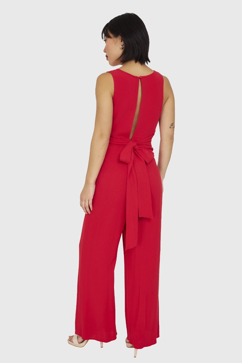 ENTERITO MUJER NICOPOLY ROJO ESCOTE V Y LAZO - 4