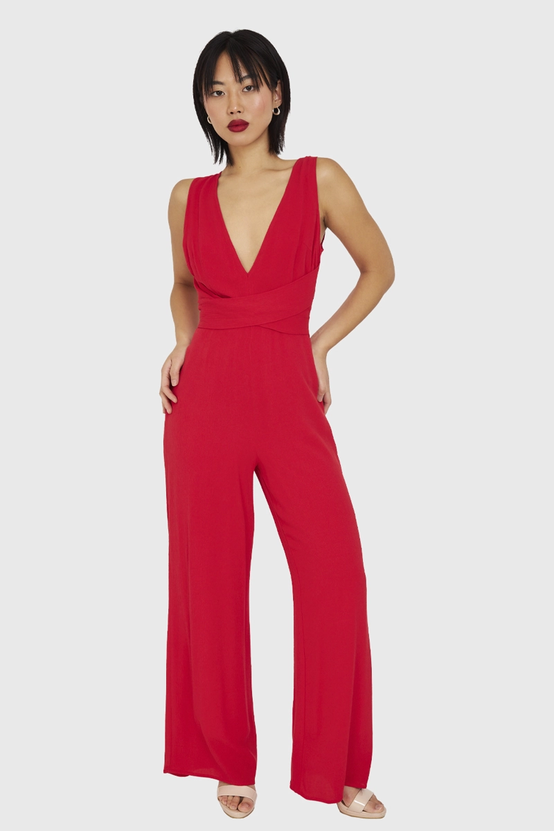 ENTERITO MUJER NICOPOLY ROJO ESCOTE V Y LAZO - 5