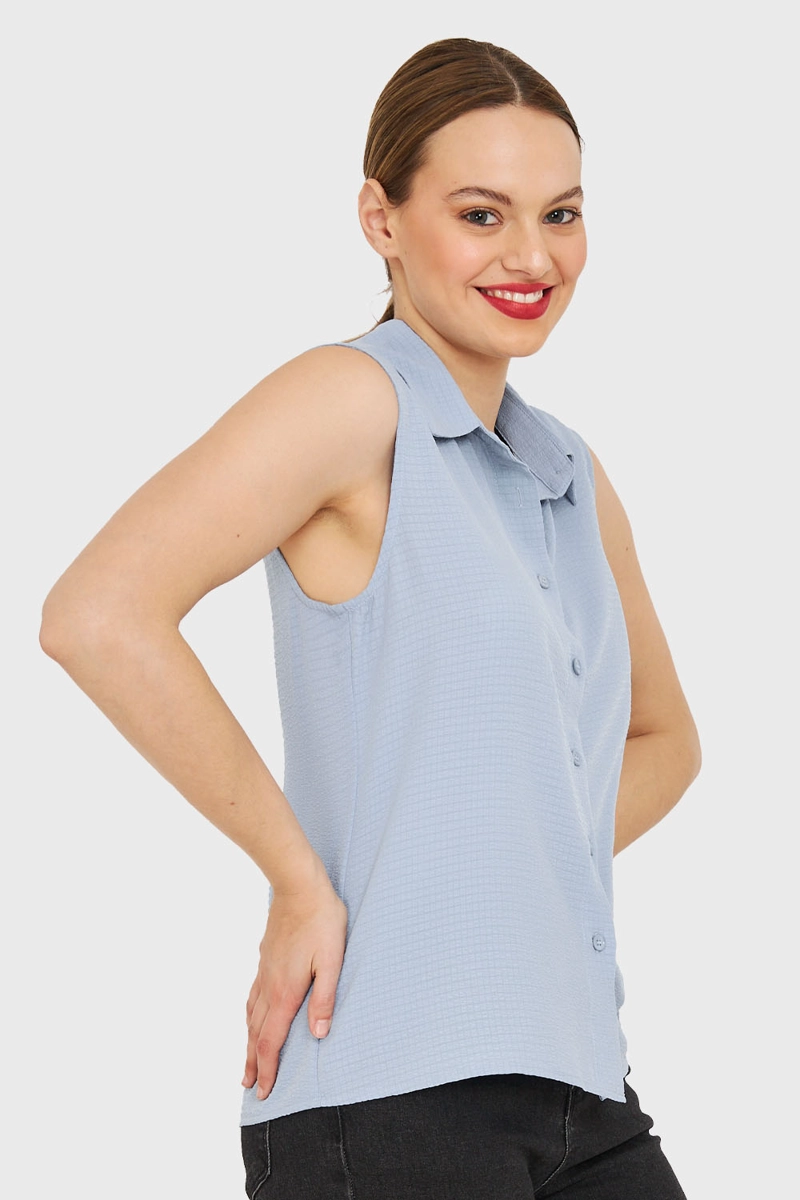 BLUSA SIN MANGAS CELESTE NICOPOLY - 3