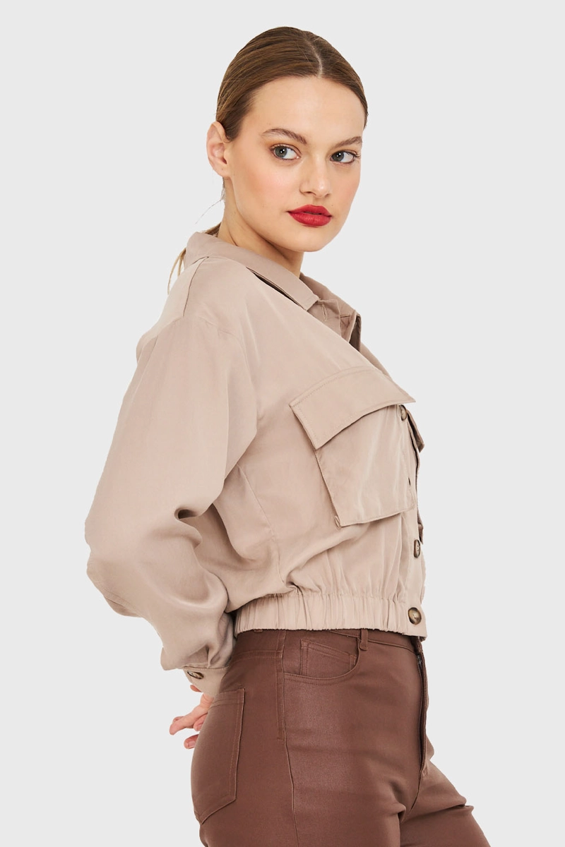 BLUSA BOLSILLOS CARGO KHAKI MUJER NICOPOLY - 3