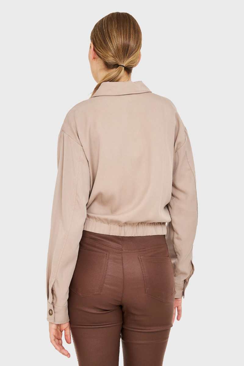 BLUSA BOLSILLOS CARGO KHAKI MUJER NICOPOLY - 4