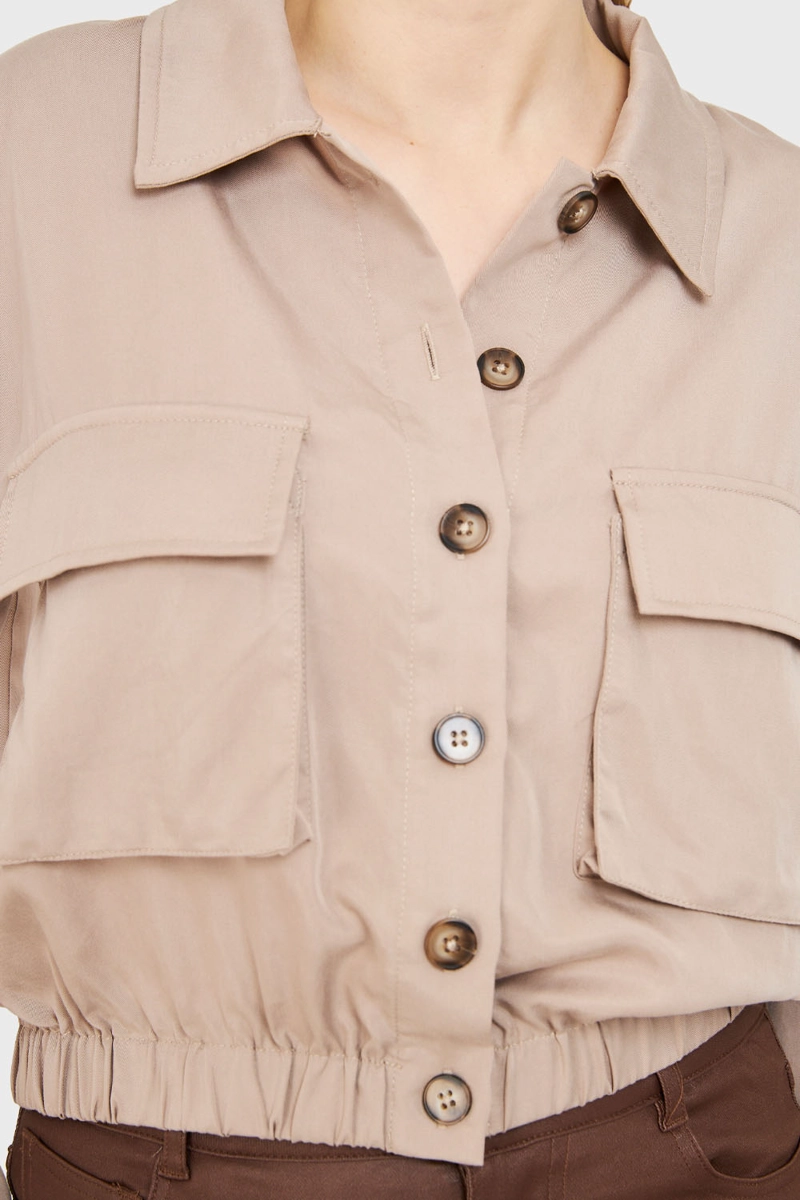 BLUSA BOLSILLOS CARGO KHAKI MUJER NICOPOLY - 6