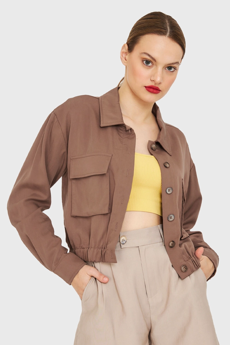 BLUSA BOLSILLOS CARGO CAFE  NICOPOLY - 1
