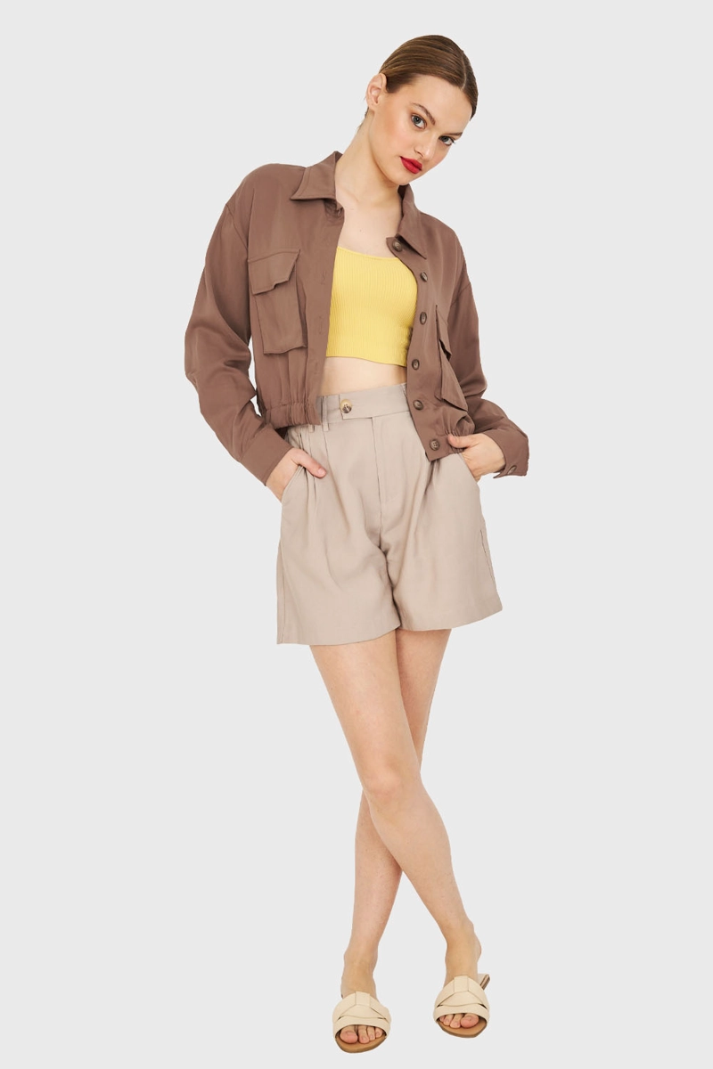 BLUSA BOLSILLOS CARGO CAFE  NICOPOLY - 2