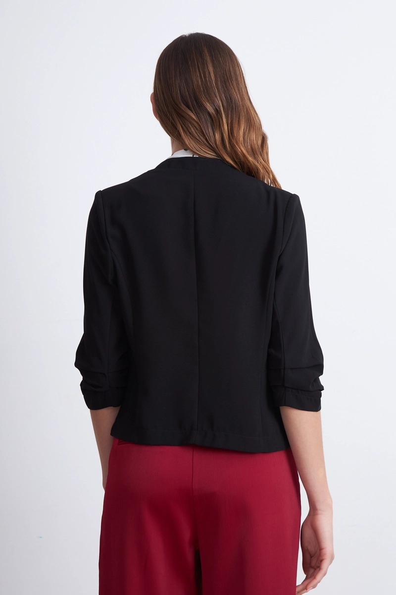 BLAZER CUELLO SIN SOLAPA NEGRO MUJER NICOPOLY - 4
