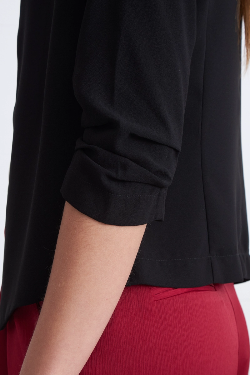 BLAZER CUELLO SIN SOLAPA NEGRO MUJER NICOPOLY - 7