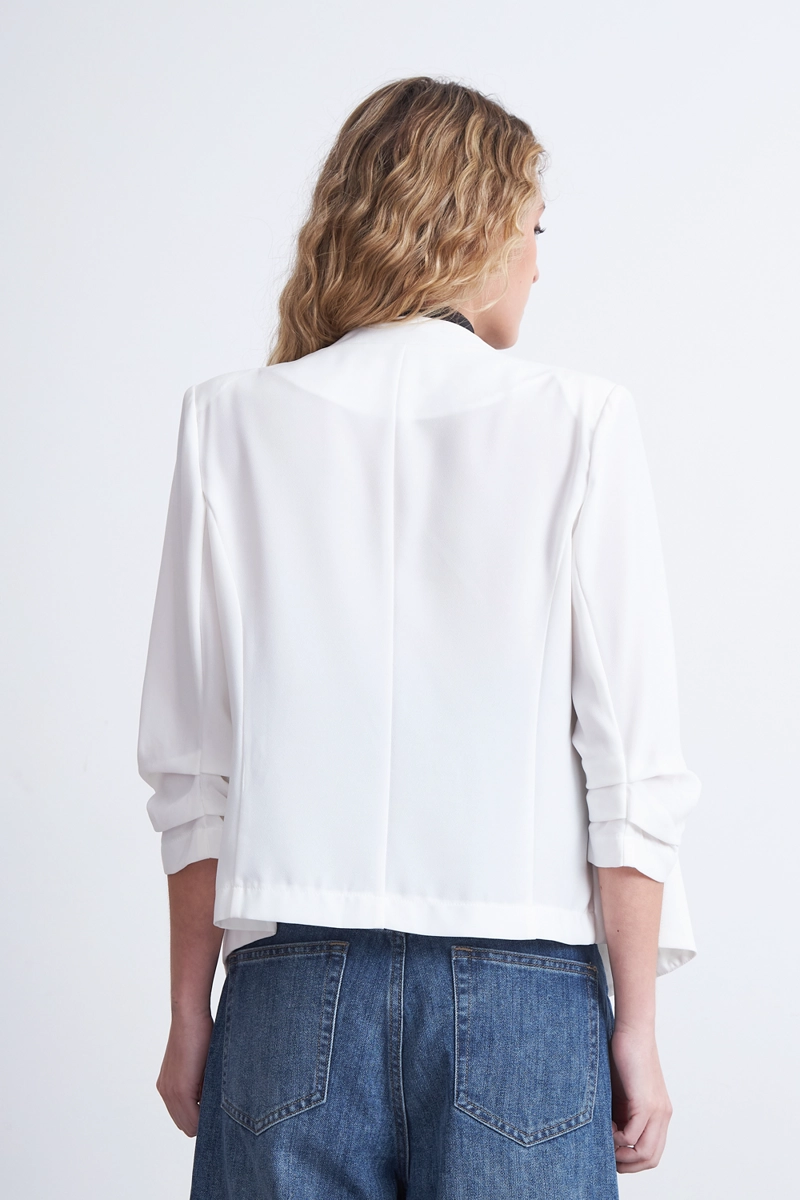 BLAZER CUELLO SIN SOLAPA BLANCO MUJER NICOPOLY - 4