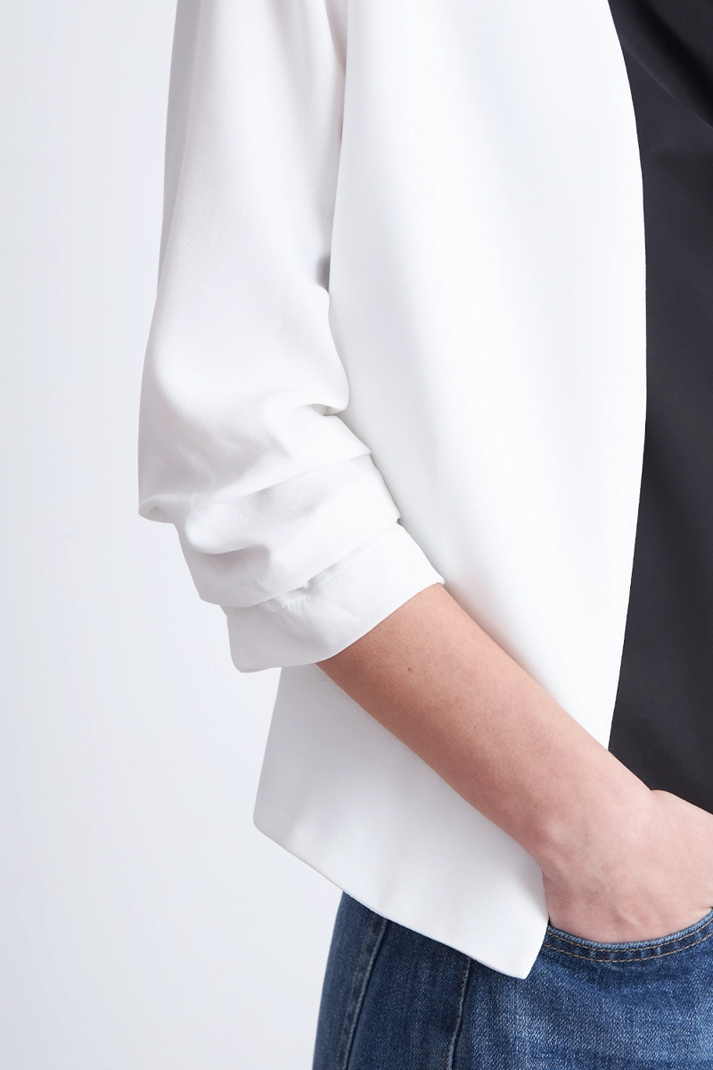 BLAZER CUELLO SIN SOLAPA BLANCO MUJER NICOPOLY - 7
