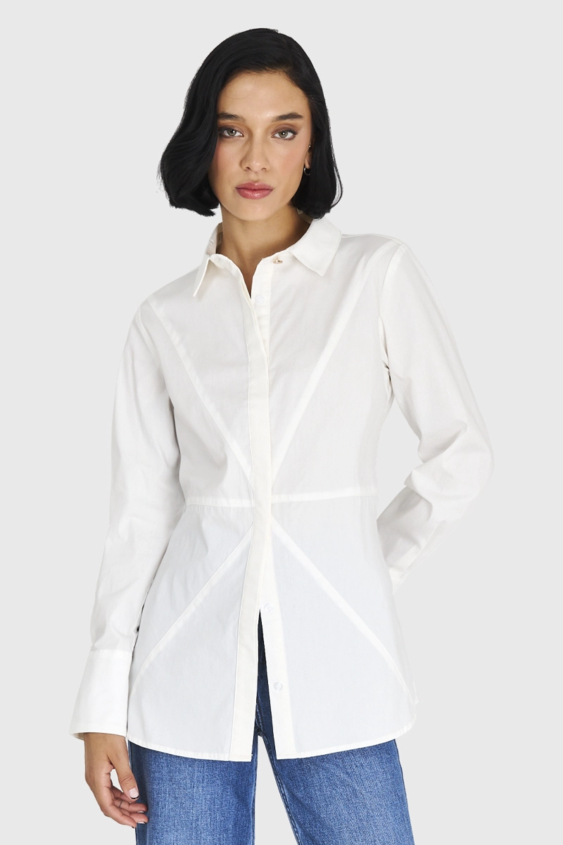 CAMISA ALGODÓN MUJER NICOPOLY BLANCO BÁSICA - 5