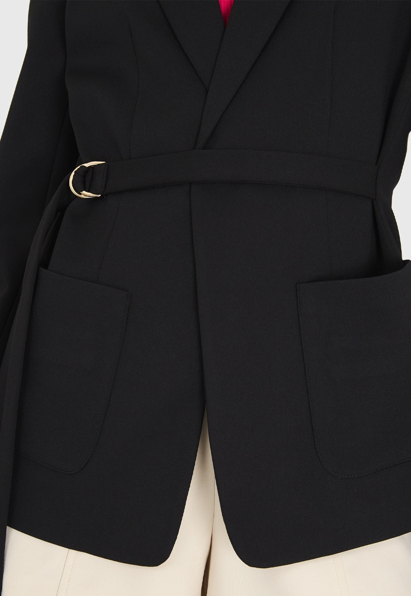 BLAZER MUJER NICOPOLY NEGRO LAZO DELANTERO - 6