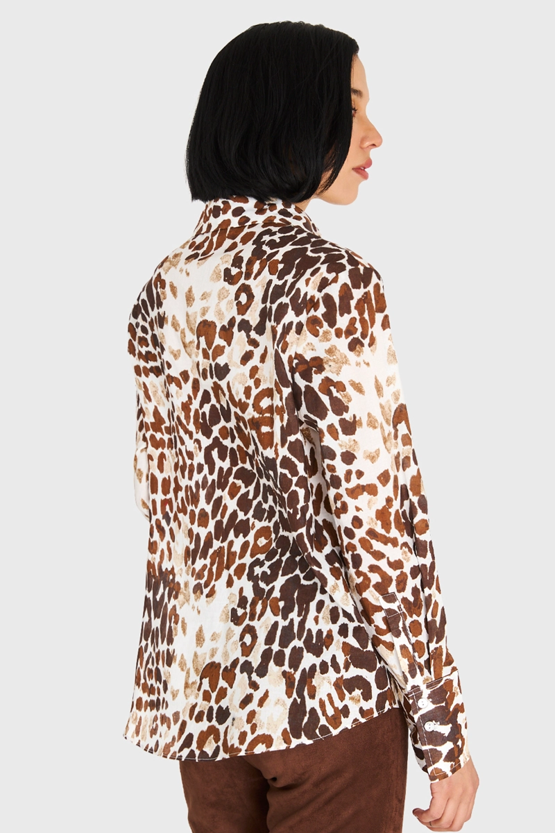 CAMISA ALGODÓN MUJER NICOPOLY CAFÉ SAFARI - 2