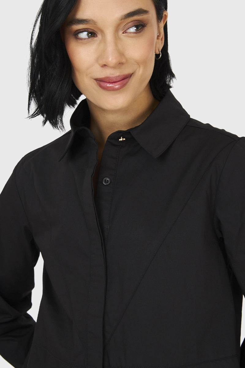 CAMISA ALGODÓN MUJER NICOPOLY NEGRO BÁSICA - 6