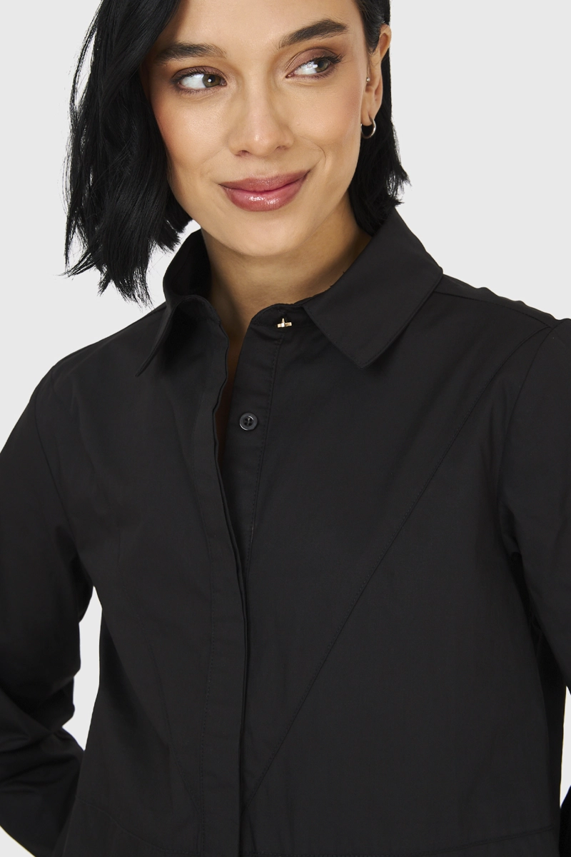 CAMISA ALGODÓN MUJER NICOPOLY NEGRO BÁSICA - 6