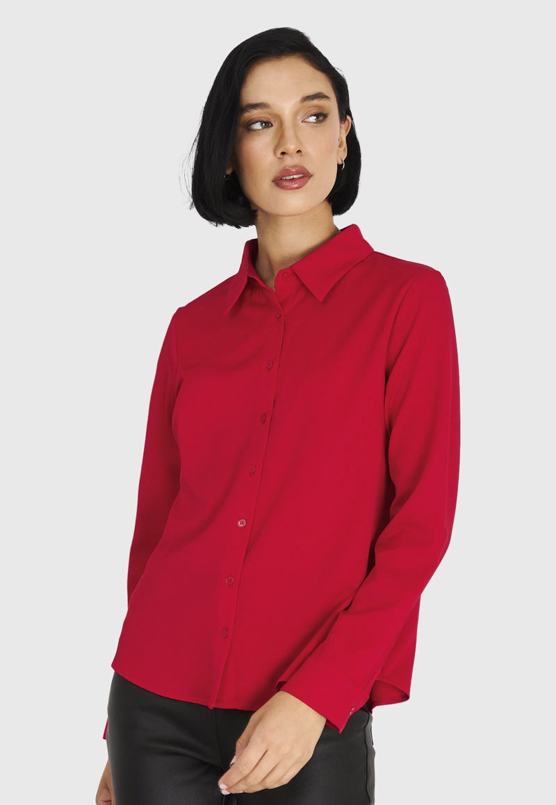CAMISA MUJER NICOPOLY ROJO BÁSICA - 1