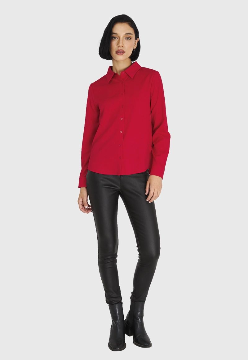 CAMISA MUJER NICOPOLY ROJO BÁSICA - 2