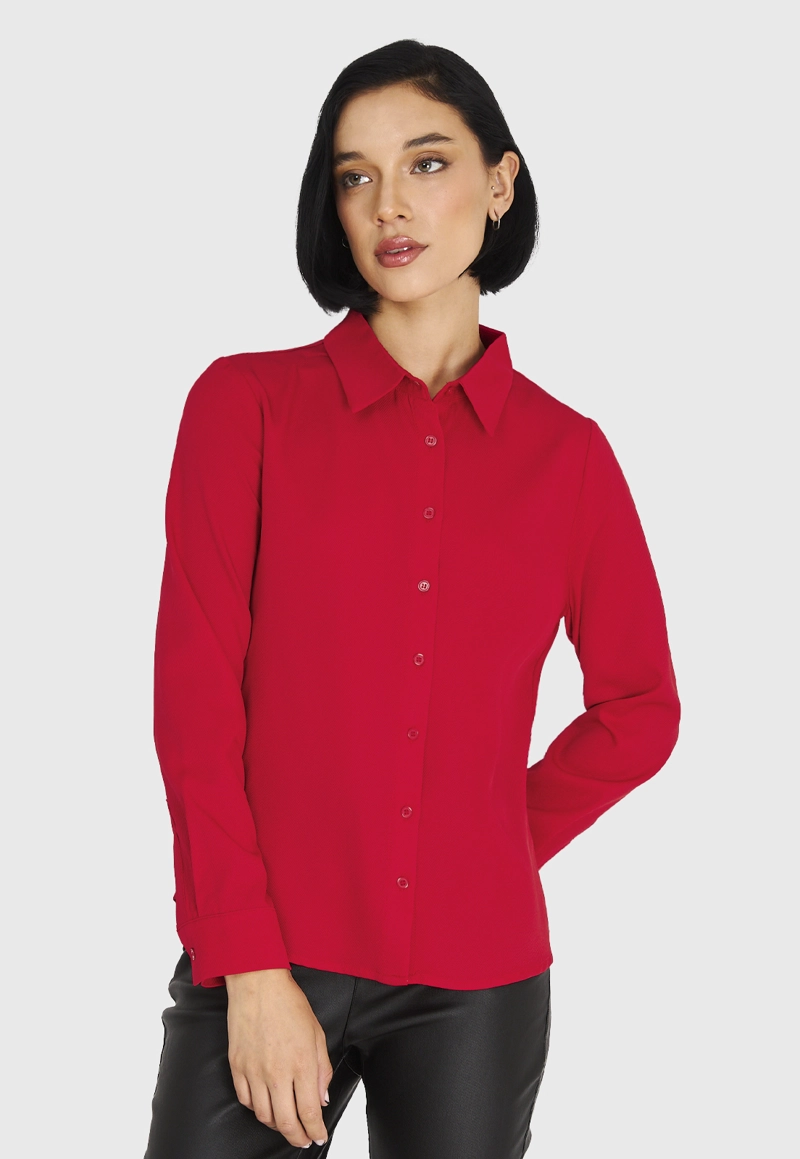 CAMISA MUJER NICOPOLY ROJO BÁSICA - 5