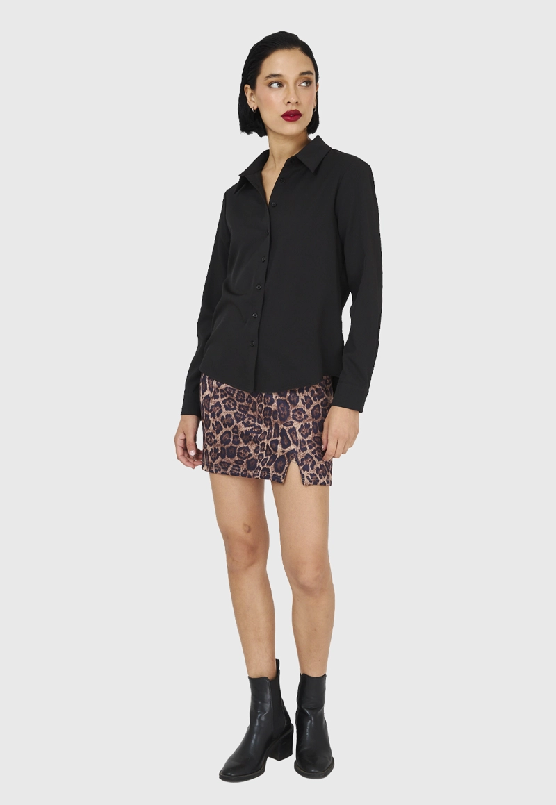CAMISA MUJER NICOPOLY NEGRO BÁSICA - 2
