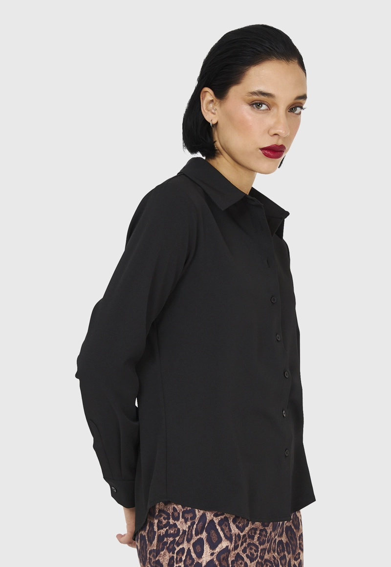 CAMISA MUJER NICOPOLY NEGRO BÁSICA - 3
