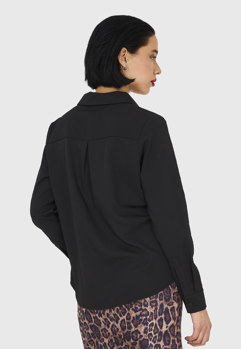 CAMISA MUJER NICOPOLY NEGRO BÁSICA - 4