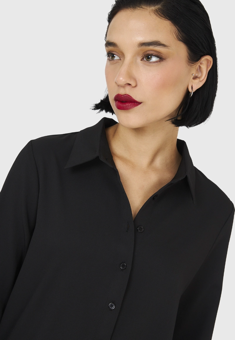 CAMISA MUJER NICOPOLY NEGRO BÁSICA - 6