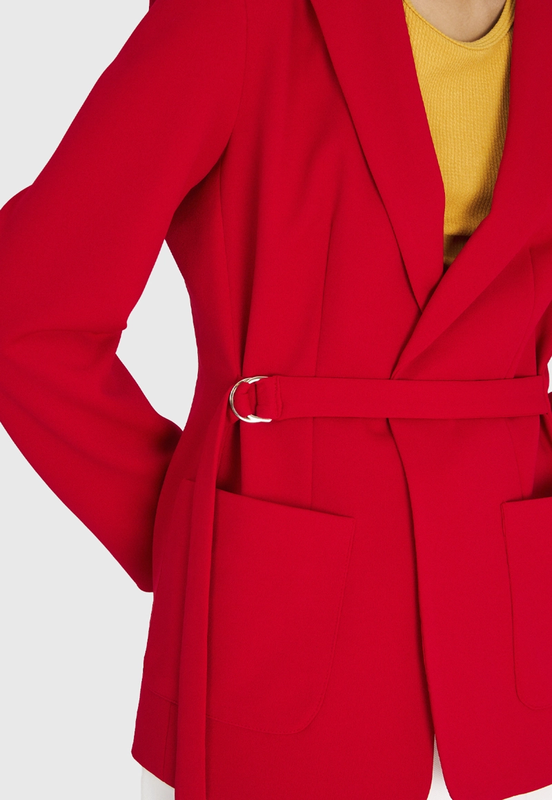 BLAZER MUJER NICOPOLY ROJO LAZO DELANTERO - 6