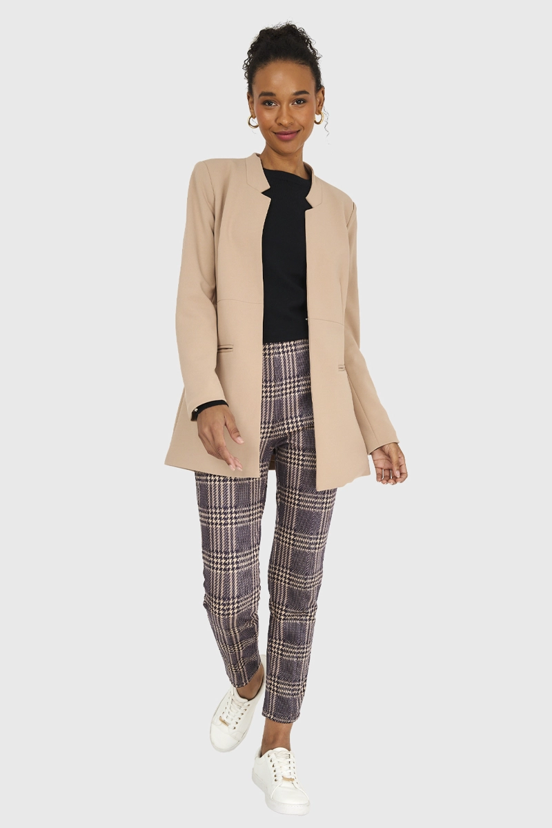 BLAZER MUJER NICOPOLY KHAKI CUELLO MAO - 2
