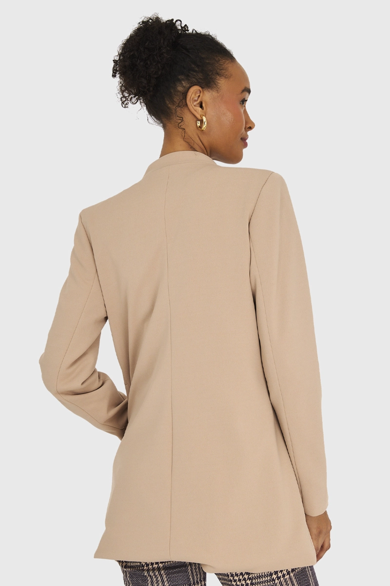 BLAZER MUJER NICOPOLY KHAKI CUELLO MAO - 4