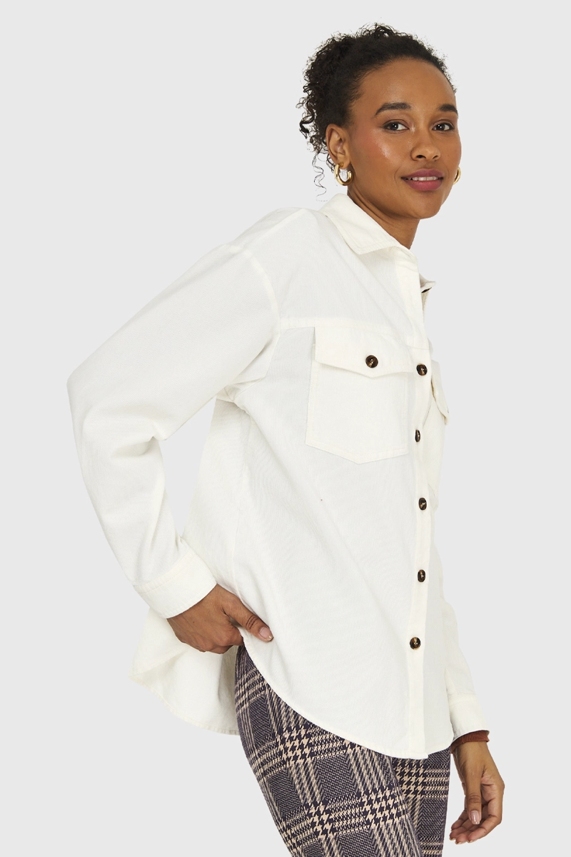 SOBRECAMISA ALGODÓN MUJER NICOPOLY BLANCO INVIERNO COTELÉ - 3