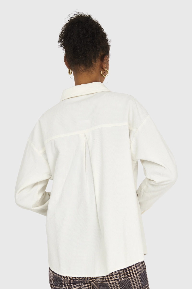 SOBRECAMISA ALGODÓN MUJER NICOPOLY BLANCO INVIERNO COTELÉ - 4