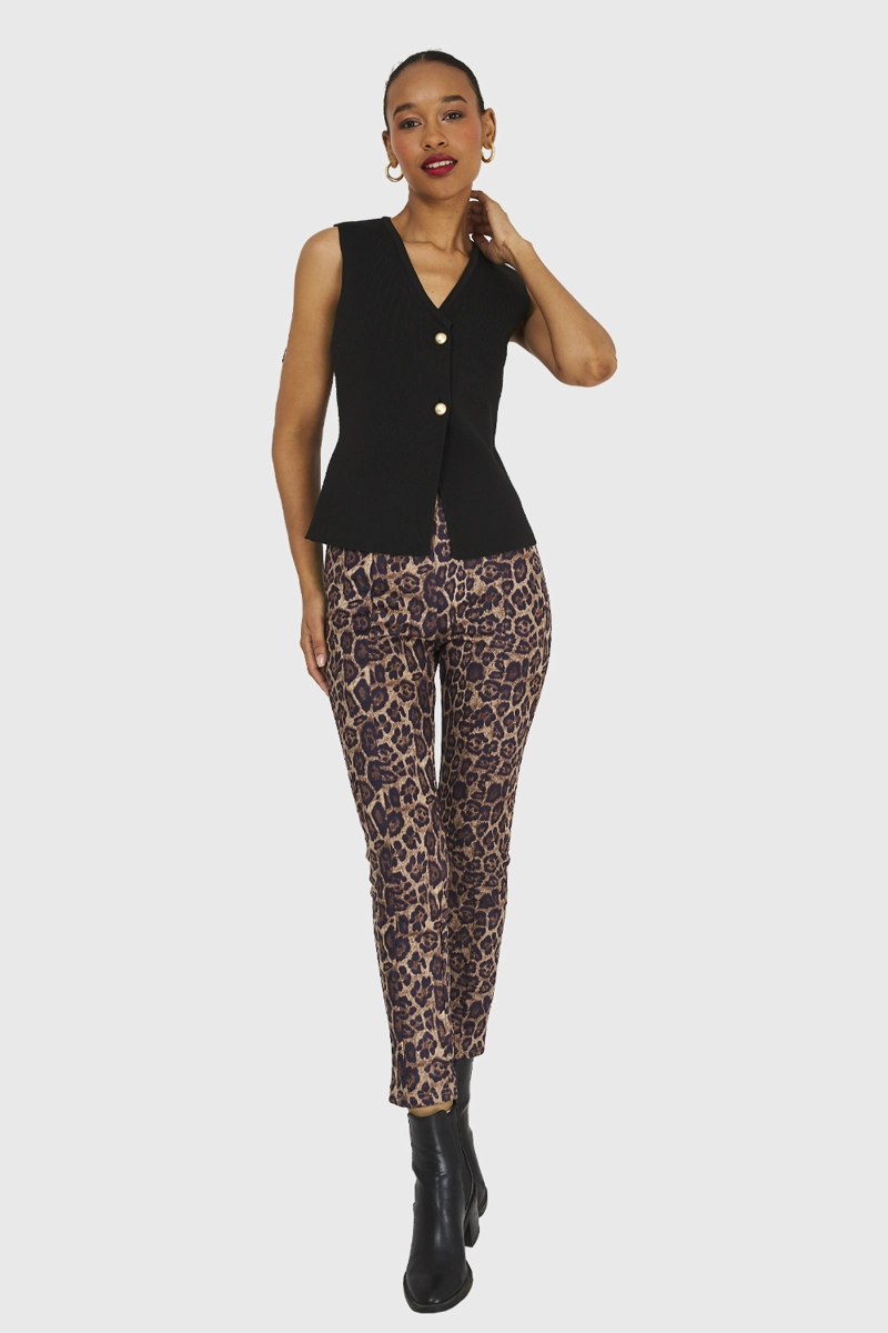 CALZA MUJER NICOPOLY CAFÉ LEOPARDO - 2