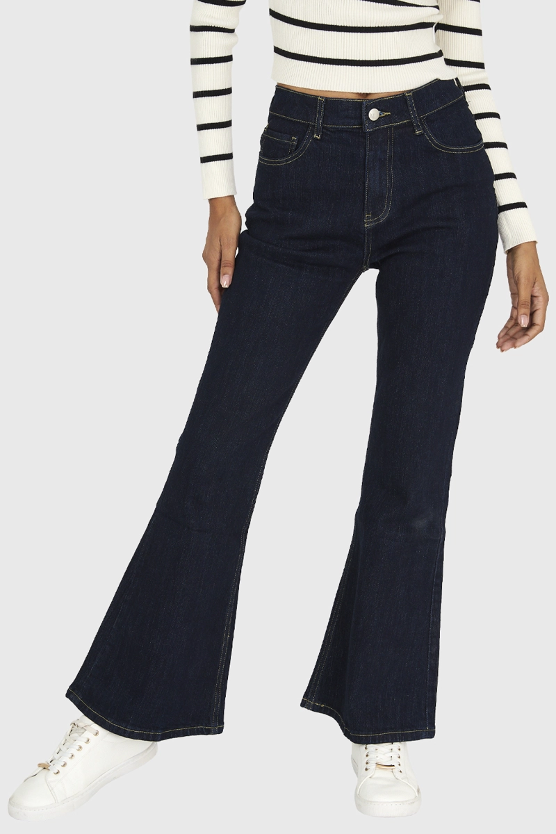 JEANS FLARE AZUL MARINO NICOPOLY - 1