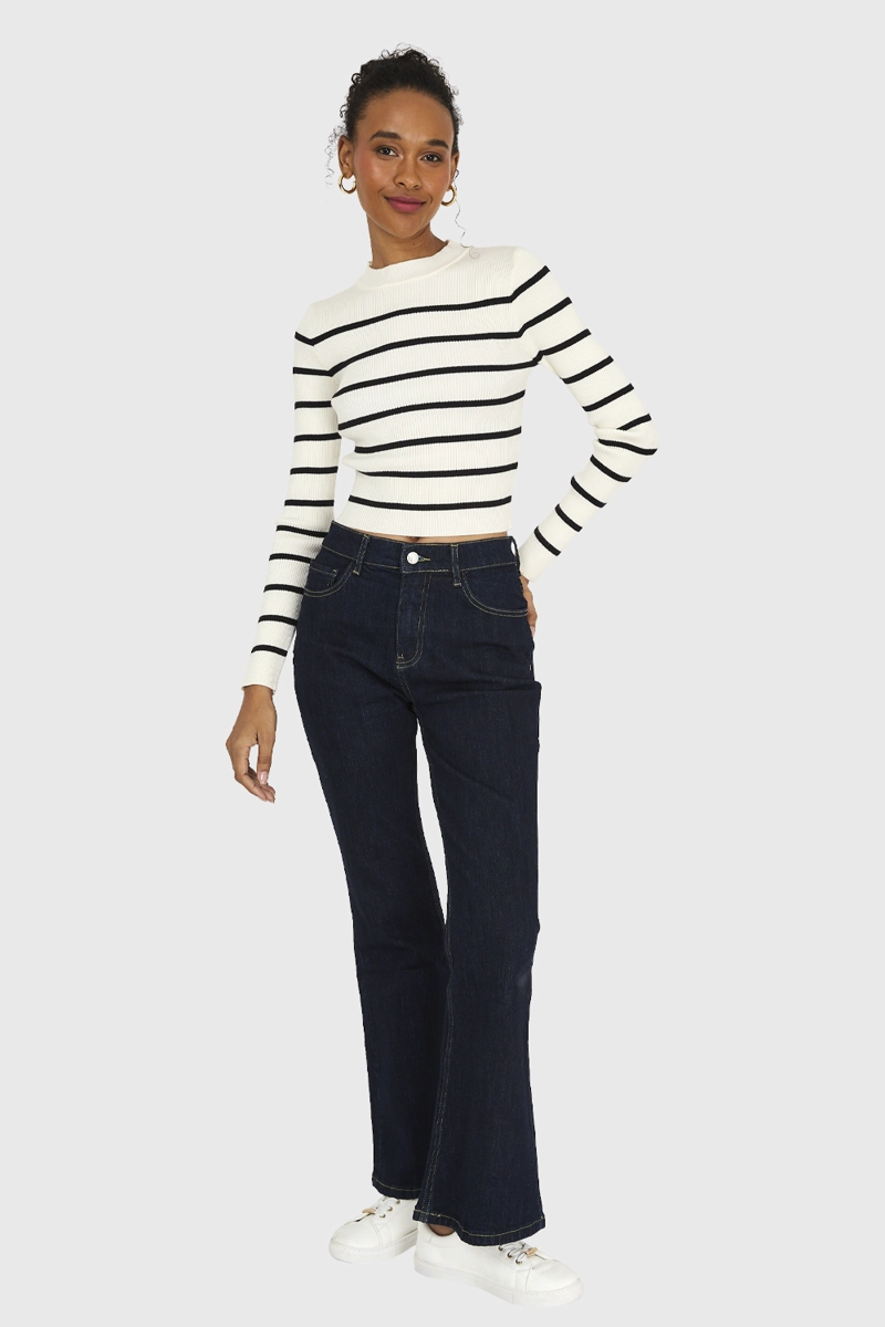 JEANS FLARE AZUL MARINO NICOPOLY - 2