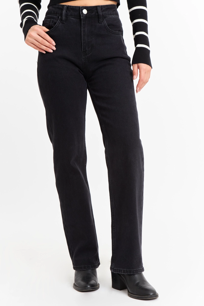 JEANS BASICO RECTO NEGRO NICOPOLY - 1