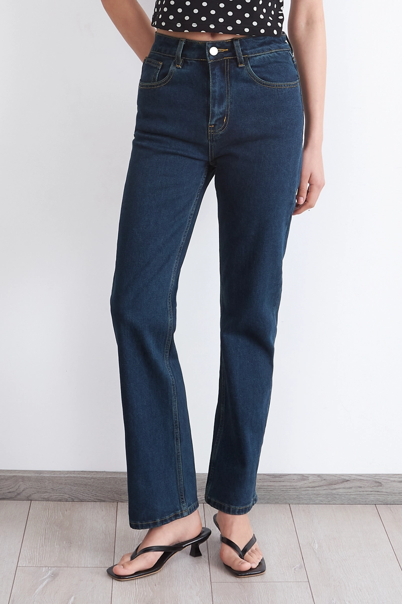 JEANS BASICO RECTO AZUL MARINO MUJER NICOPOLY - 5