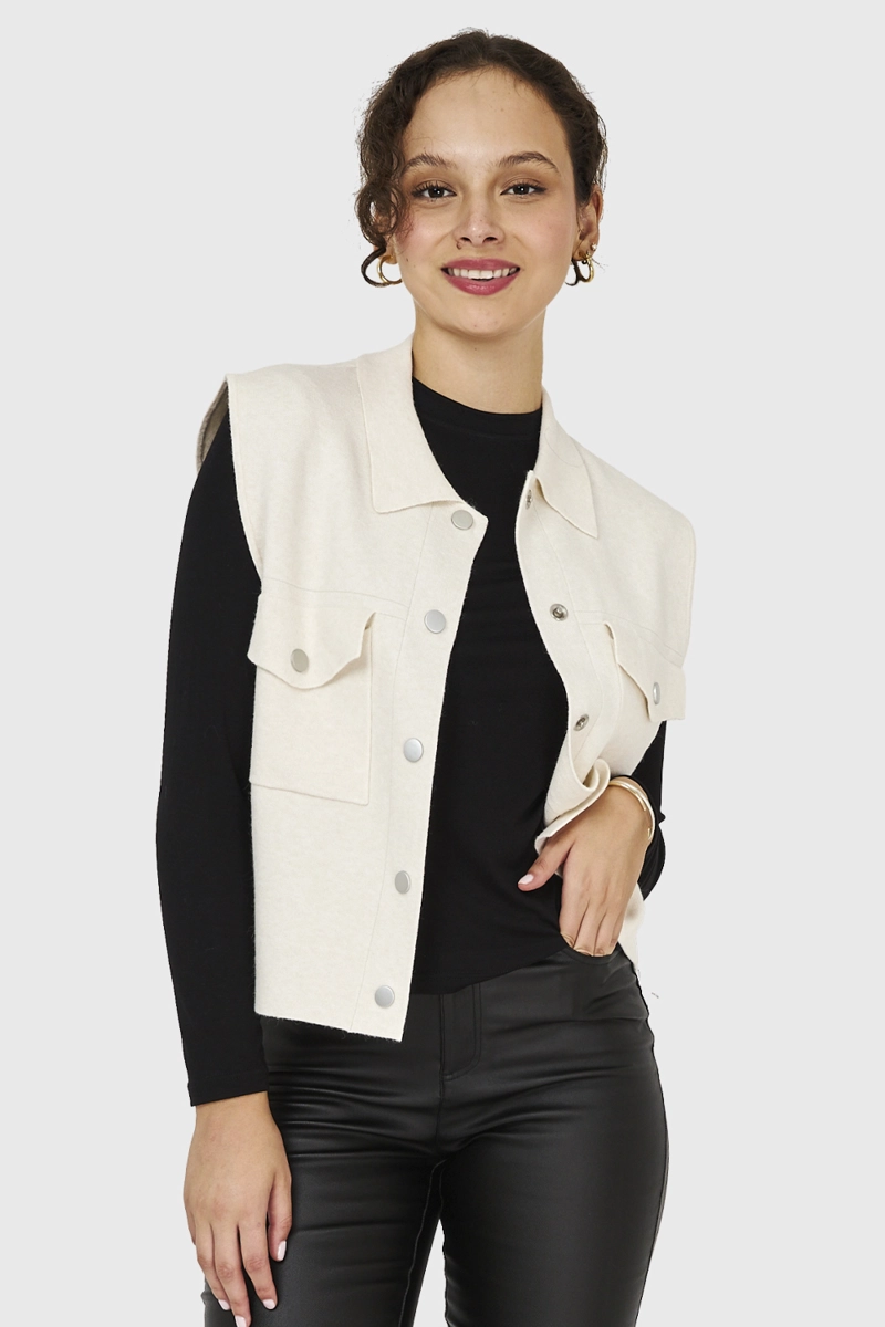 SWEATER GILET BLANCO NICOPOLY - 1