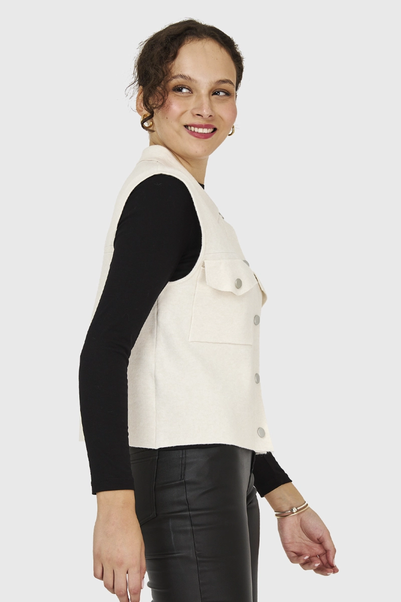 SWEATER GILET BLANCO NICOPOLY - 3