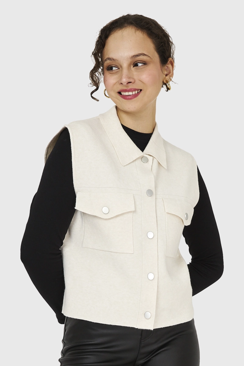 SWEATER GILET BLANCO NICOPOLY - 5