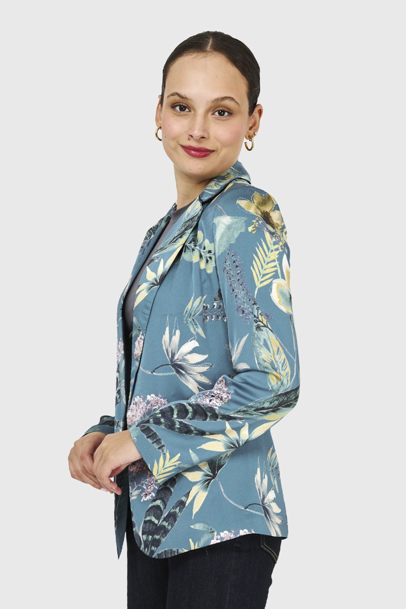 BLAZER FLOREADO CELESTE NICOPOLY - 3