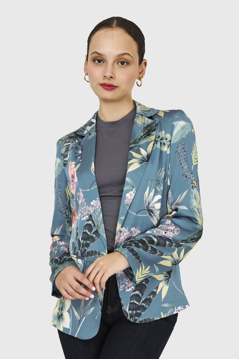 BLAZER FLOREADO CELESTE NICOPOLY - 5