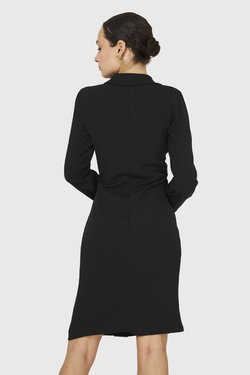 VESTIDO PLIEGUES EN CINTURA NEGRO NICOPOLY - 4