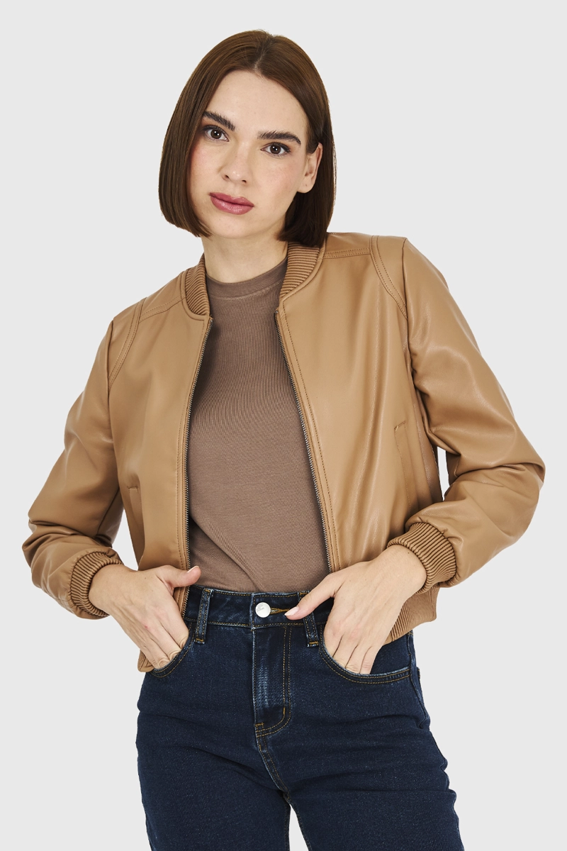 BOMBER ECOCUERO MOCA NICOPOLY - 1