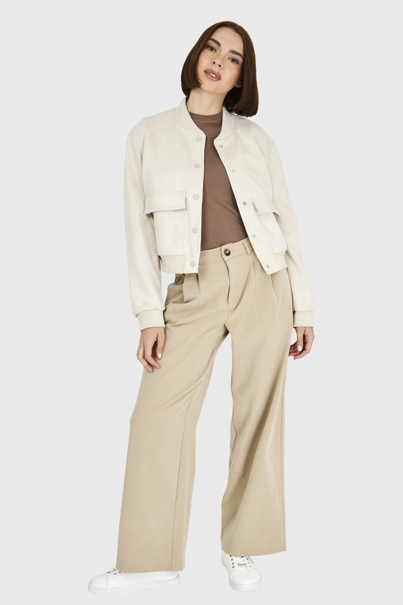 BOMBER TIPO GAMUZA BLANCO INVIERNO INVIERNO NICOPOLY - 2