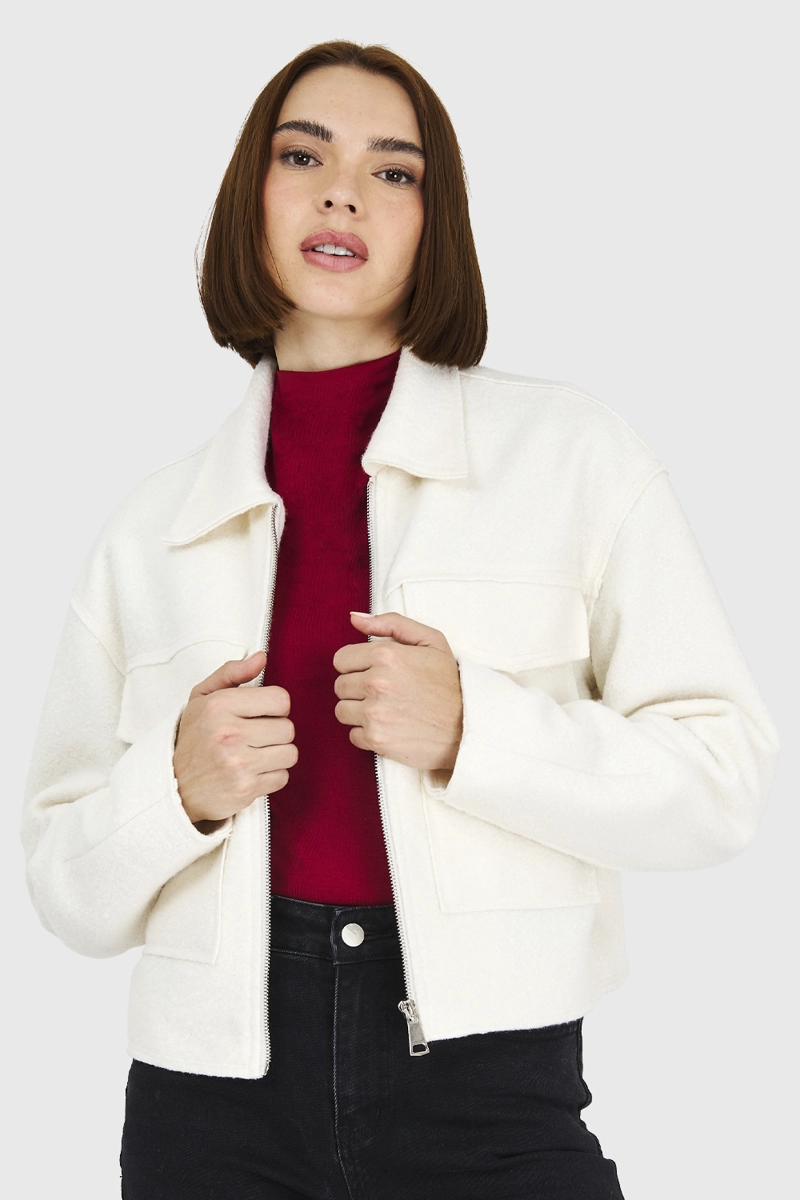 CHAQUETA BOUCLE  BLANCO INVIERNO INVIERNO NICOPOLY - 1
