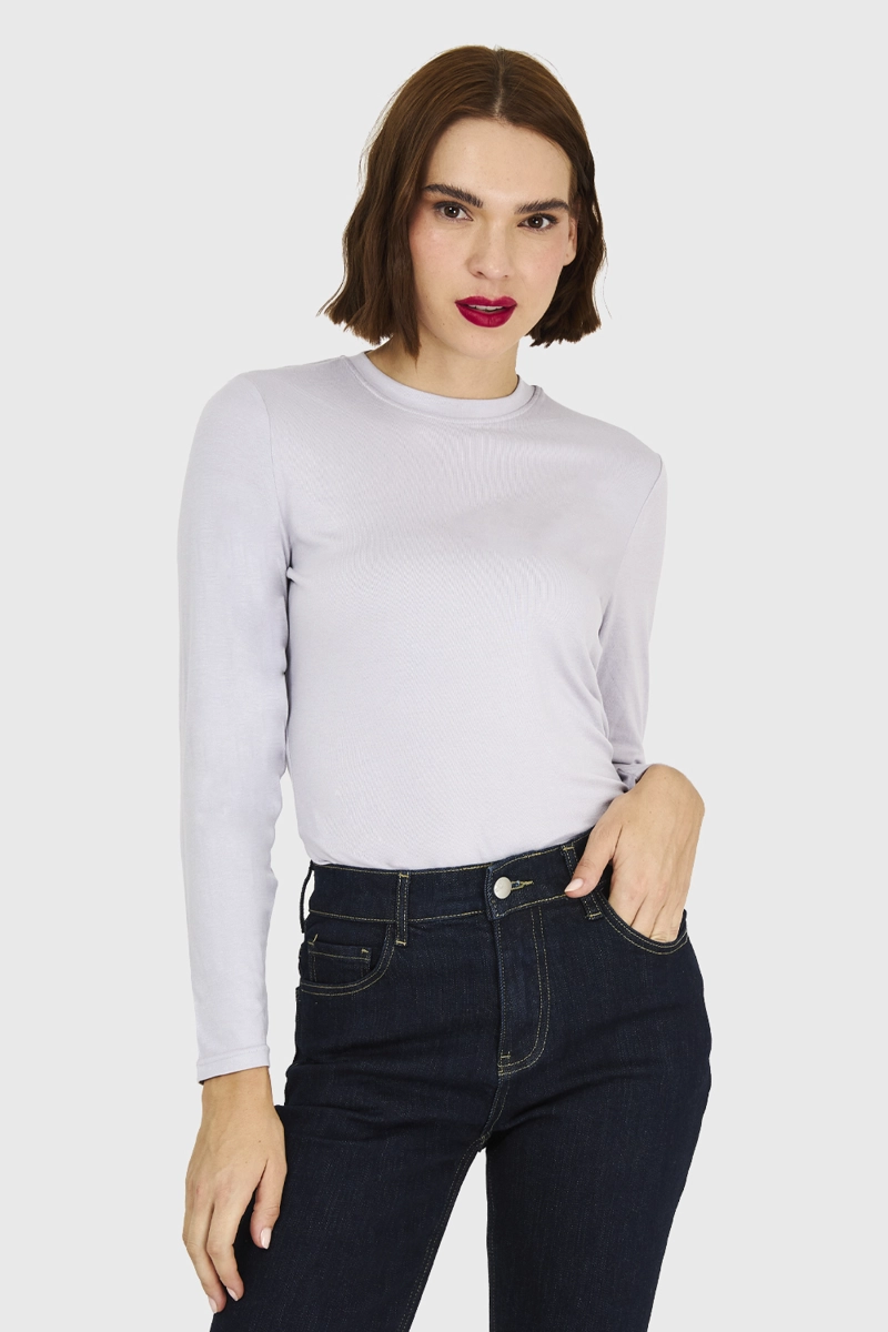 POLERA CUELLO REDONDO GRIS NICOPOLY - 1