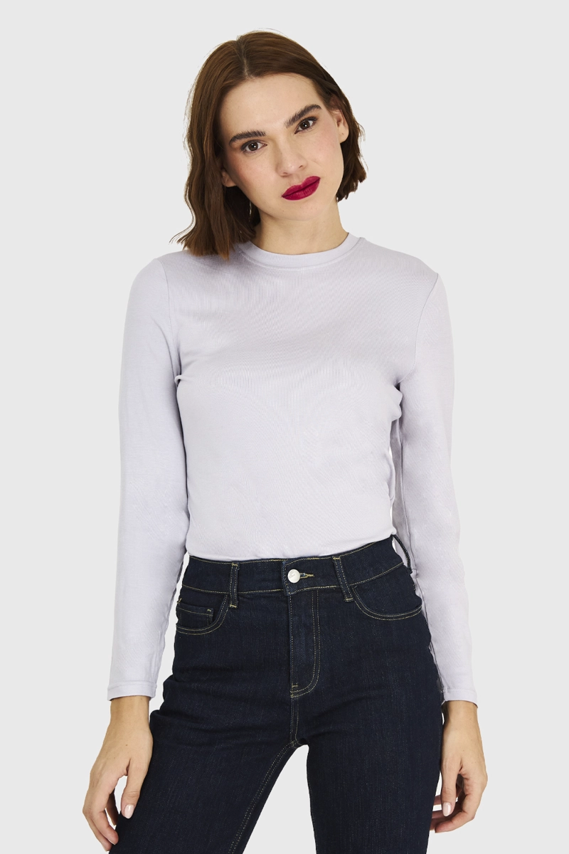 POLERA CUELLO REDONDO GRIS NICOPOLY - 5