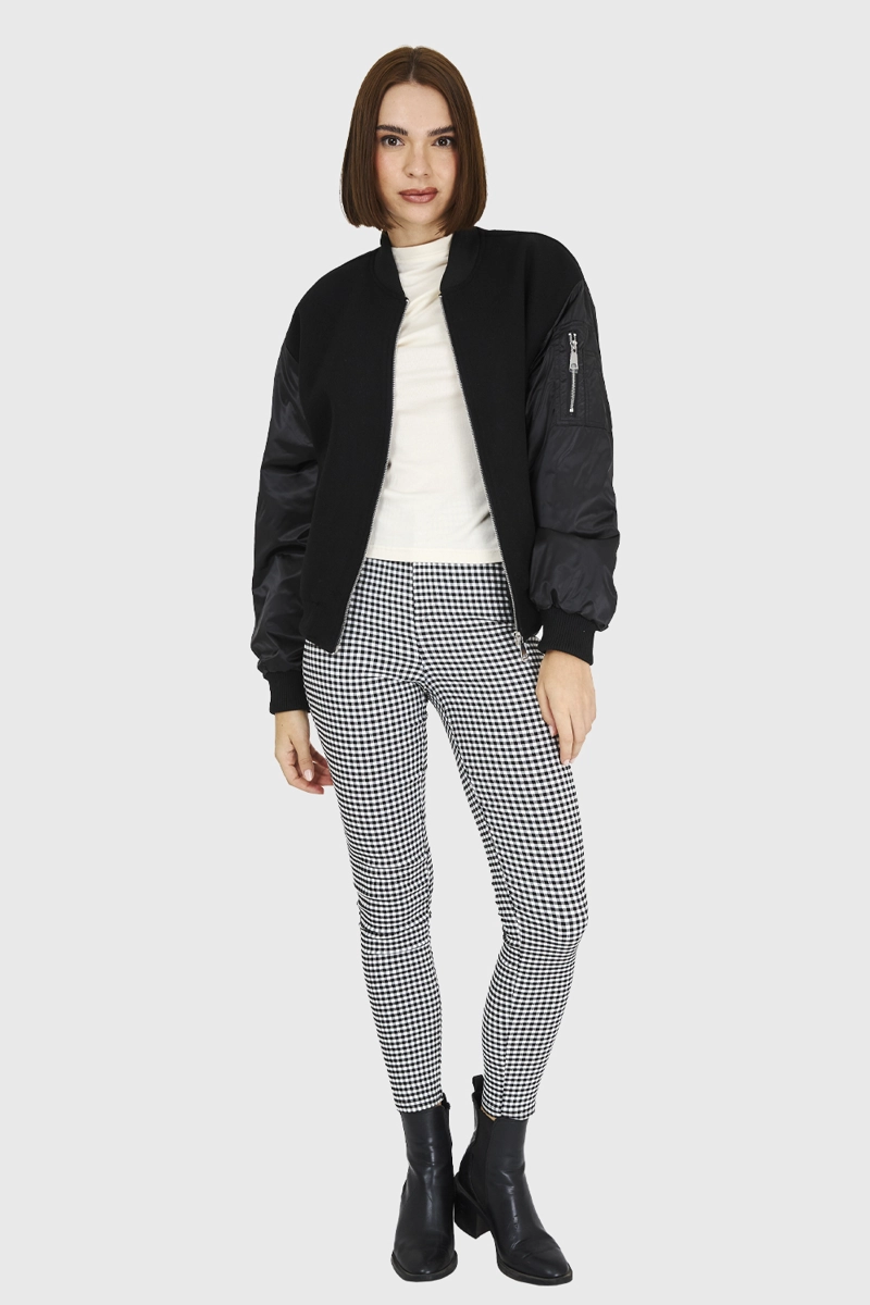 BOMBER TIPO LANILLA NEGRO NICOPOLY - 2