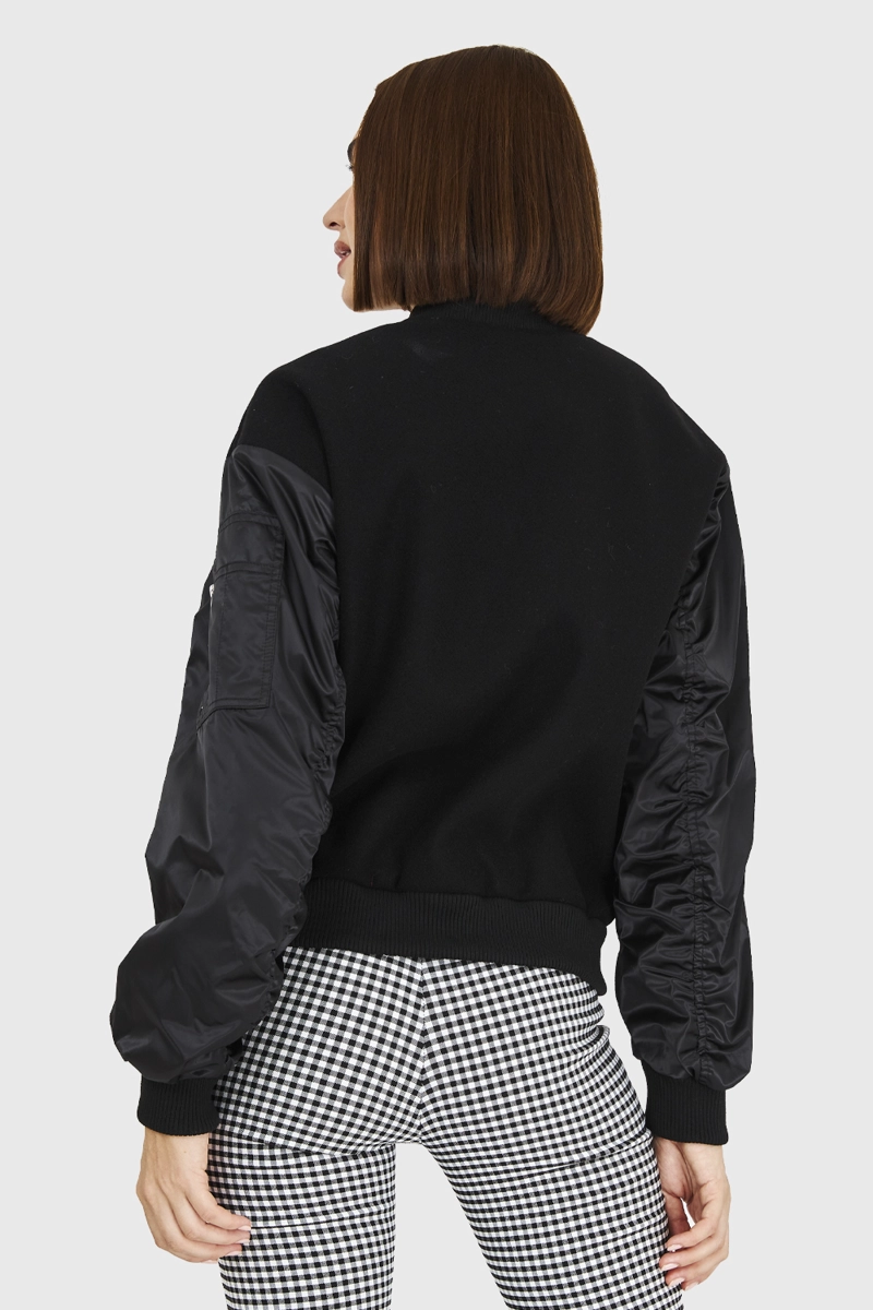 BOMBER TIPO LANILLA NEGRO NICOPOLY - 4
